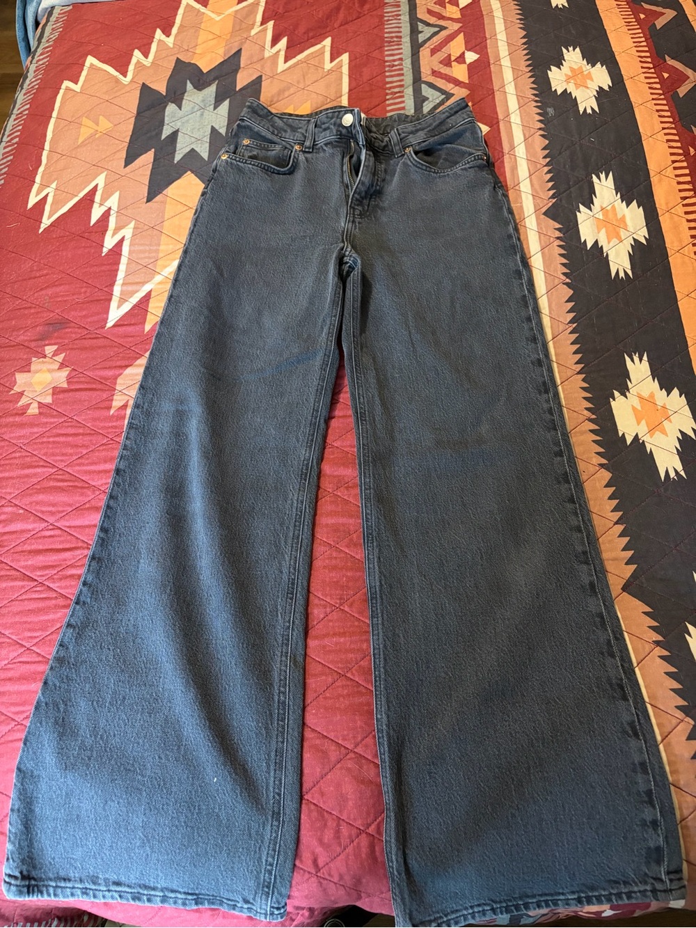 H&M Black Wide Leg High-Rise Jeans